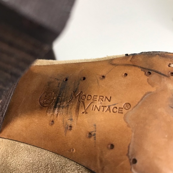 Tan Suede Heeled Ankle Boot - Adrian Antelope - Modern Vintage Size 39 (… - Picture 10 of 15